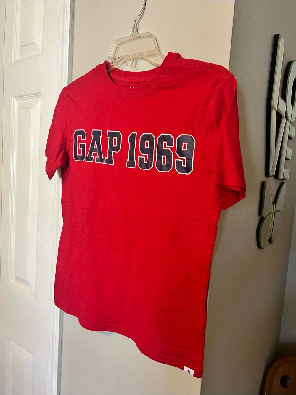 GAP Bright Red 'GAP 1969' Logo Short Sleeve Tee